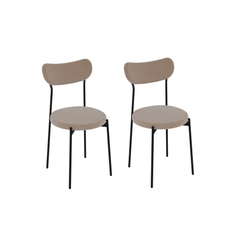Комплект стульев Стивен (2 шт), черный велюр песочный